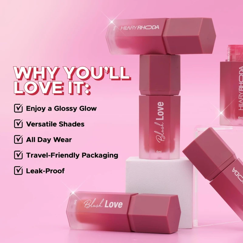 Hilary Rhoda Blush Love Liquid Blush For Women | Highly Pigmented Blush | Super Dewy Finish | Built-in Sponge | Easy to Apply | Available in 6 Shades | Cruelty-free & Vegan | All Day Wear | Buildable Formula & Leak-Proof - 6ml (Serial Chiller | Shade 05) thumbnail 6